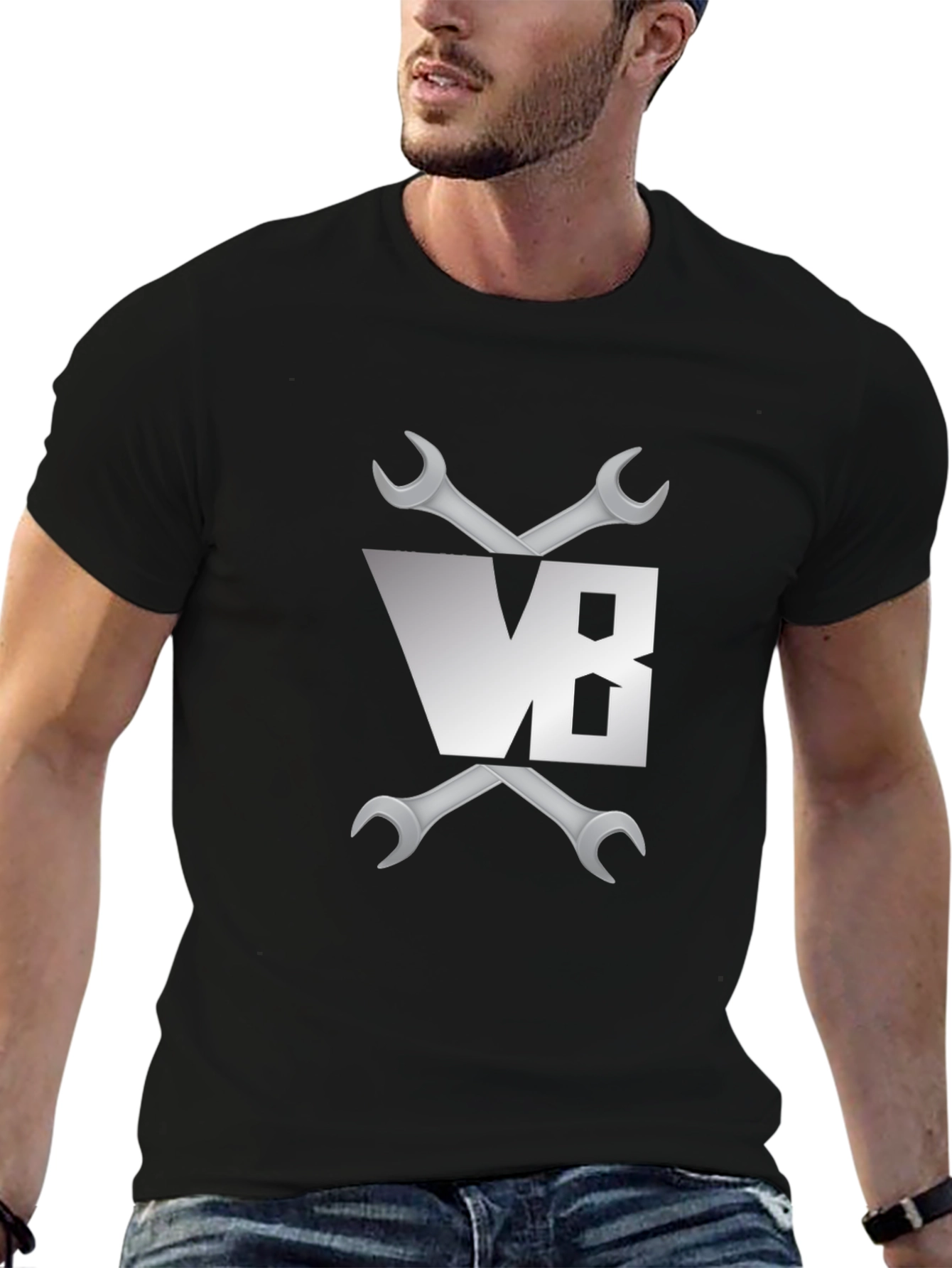 V8 Engine Mechanic Tee - Black