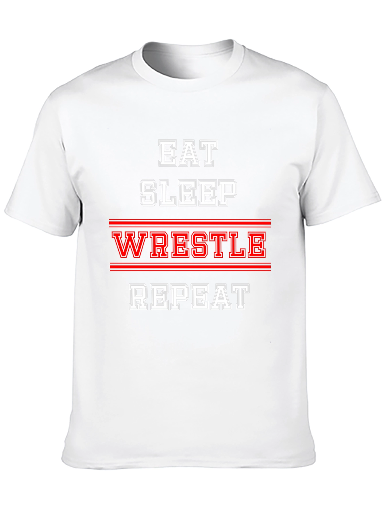 Eat Sleep Wrestle Repeat Black T-Shirt