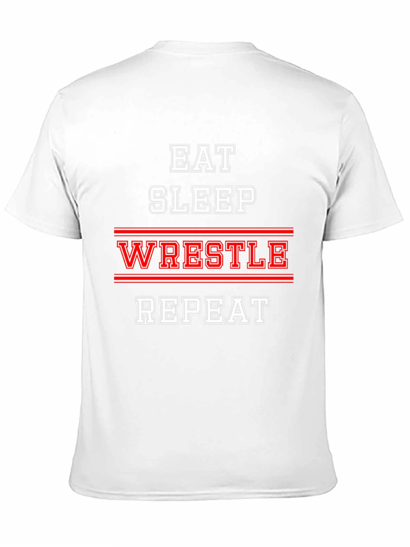 Eat Sleep Wrestle Repeat Black T-Shirt