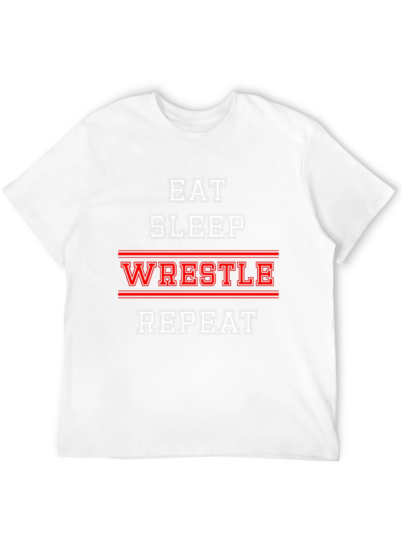 Eat Sleep Wrestle Repeat Black T-Shirt