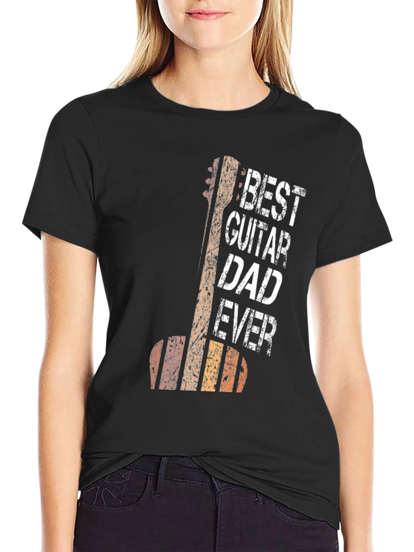 Best Guitar Dad Ever Black T-Shirt