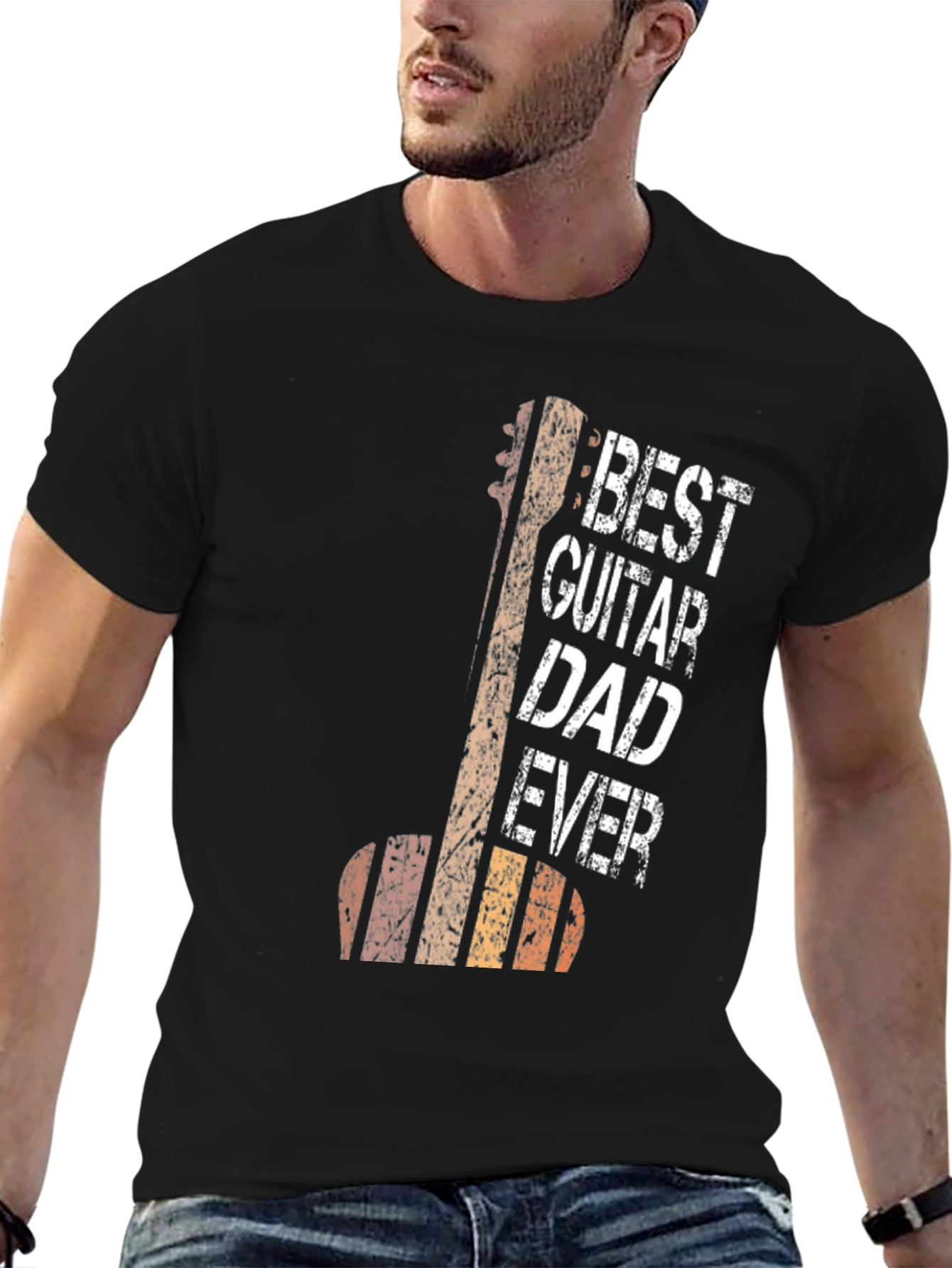 Best Guitar Dad Ever Black T-Shirt
