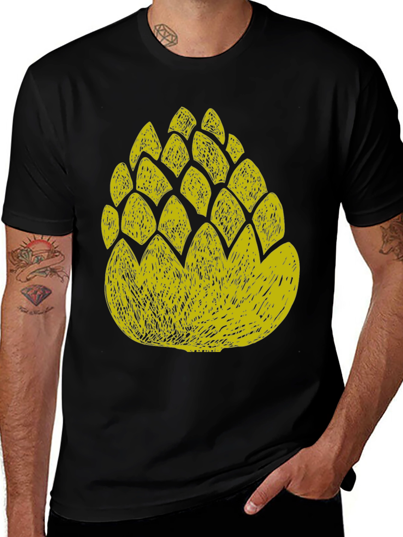 Hop Cone Graphic T-Shirt - Black