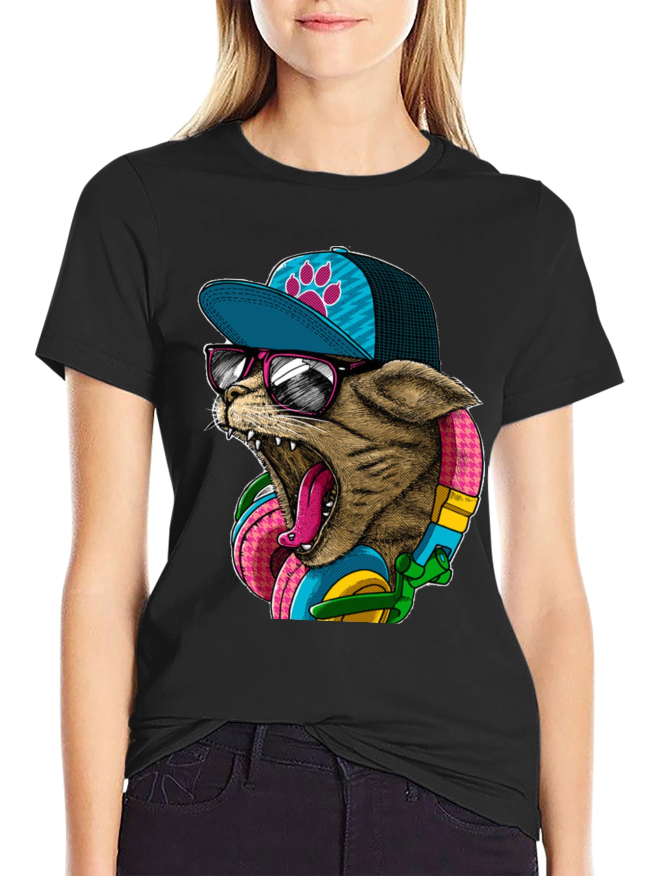Cool Cat Graphic Tee - Trendy Streetwear Style