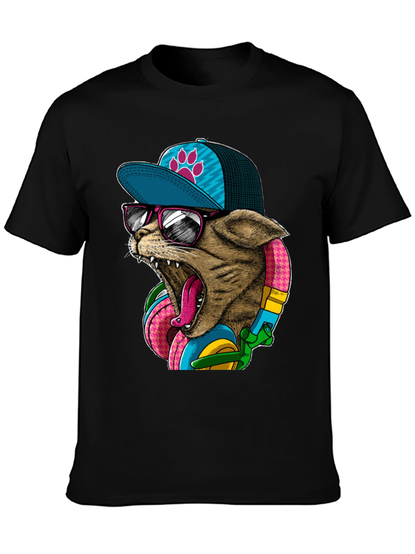 Cool Cat Graphic Tee - Trendy Streetwear Style