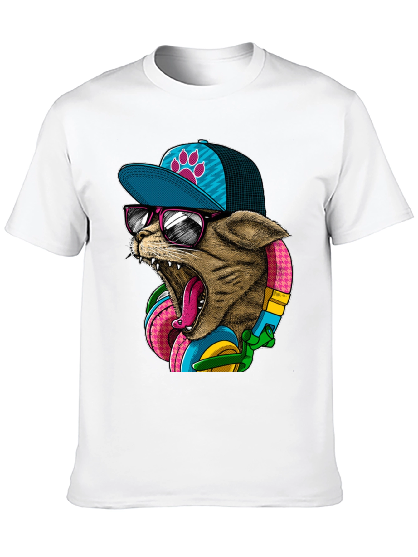 Cool Cat Graphic Tee - Trendy Streetwear Style