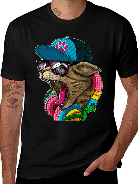 Cool Cat Graphic Tee - Trendy Streetwear Style