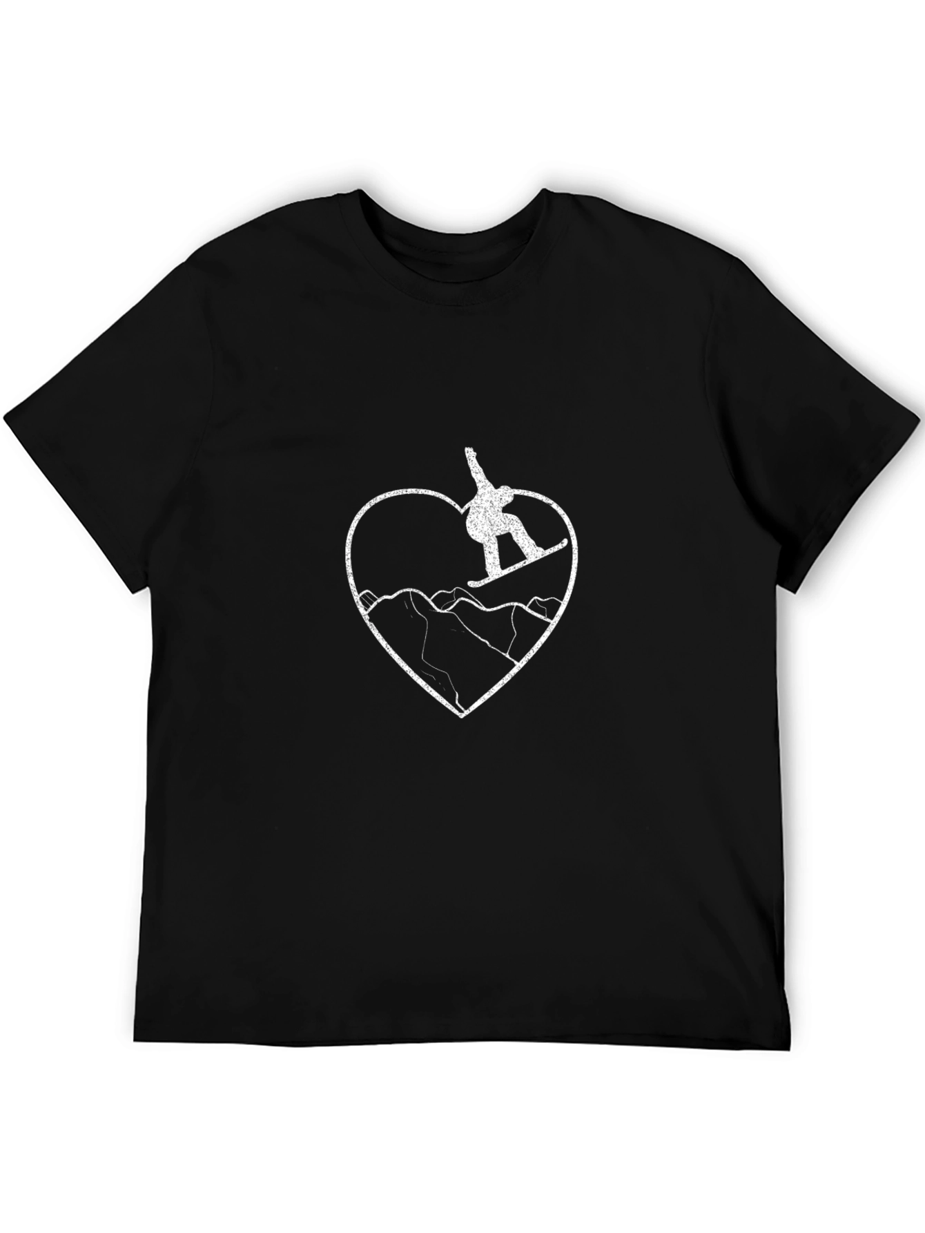 Snowboard Heart Tee - Black Graphic T-Shirt
