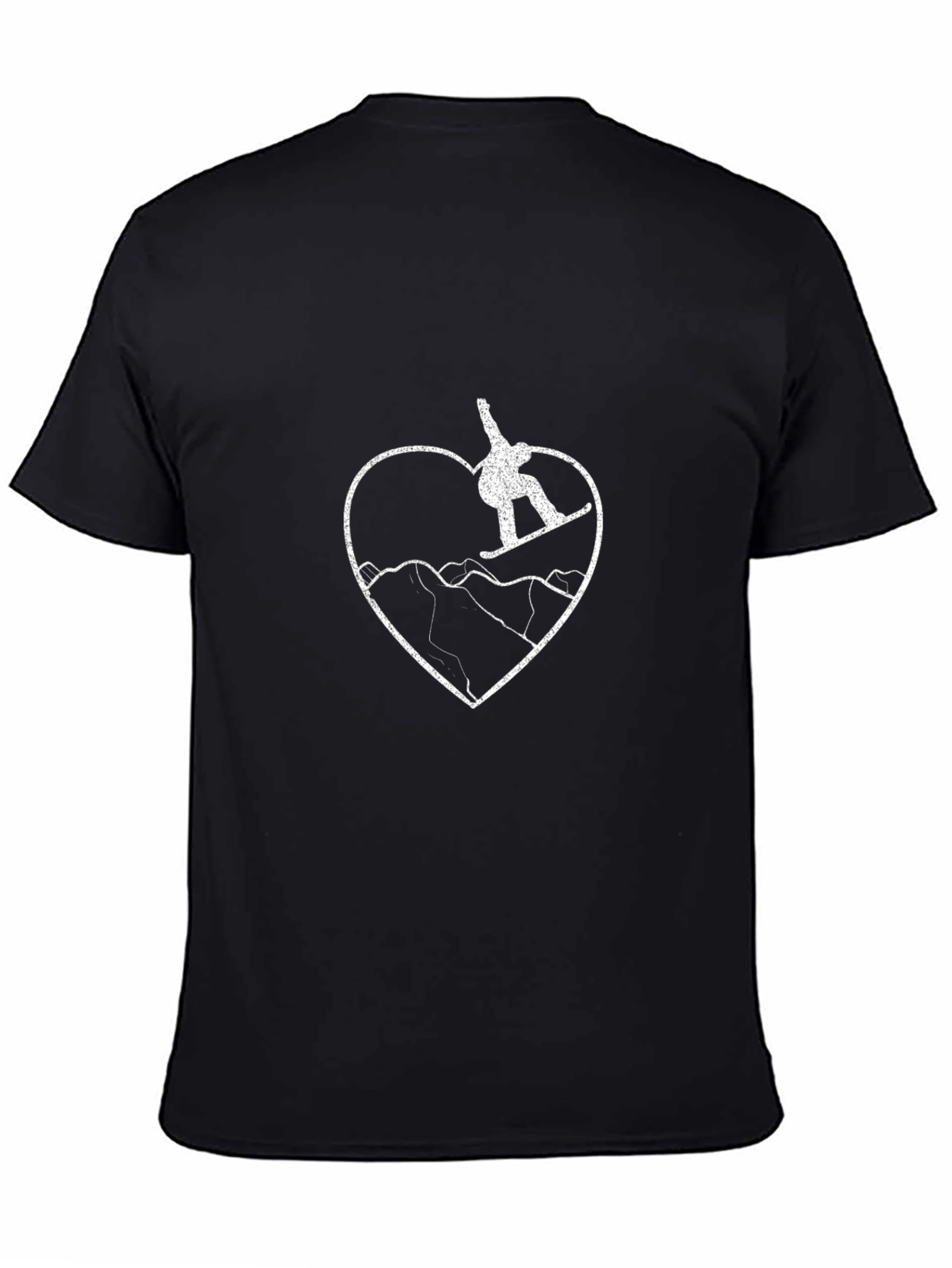 Snowboard Heart Tee - Black Graphic T-Shirt