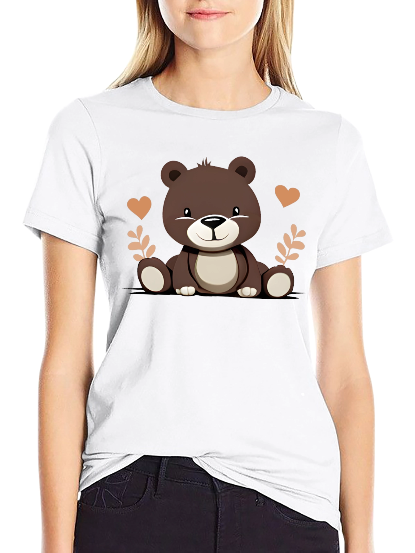 Cute Bear Graphic Tee - Soft Cotton Comfort