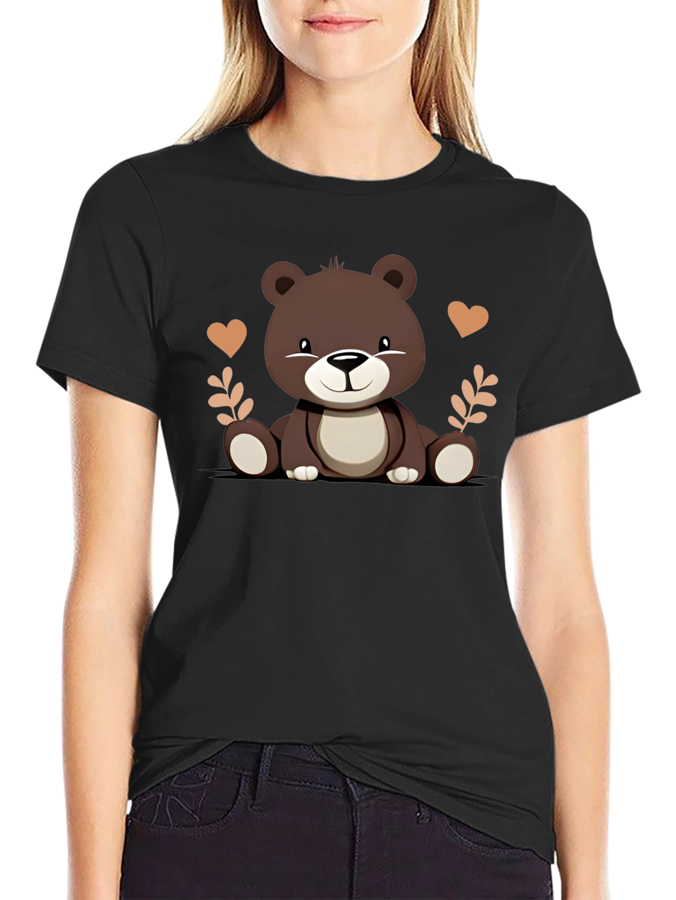 Cute Bear Graphic Tee - Soft Cotton Comfort