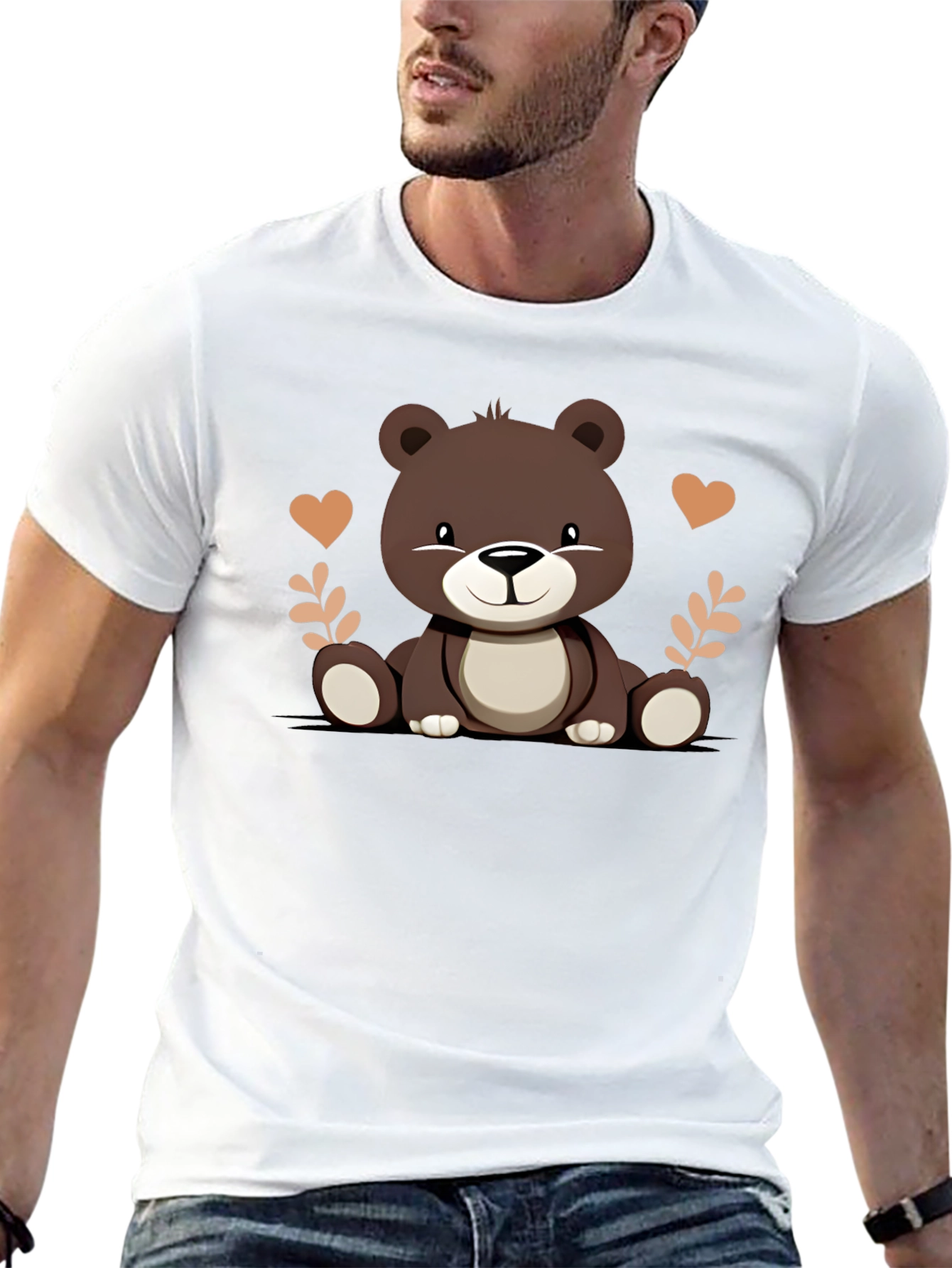 Cute Bear Graphic Tee - Soft Cotton Comfort