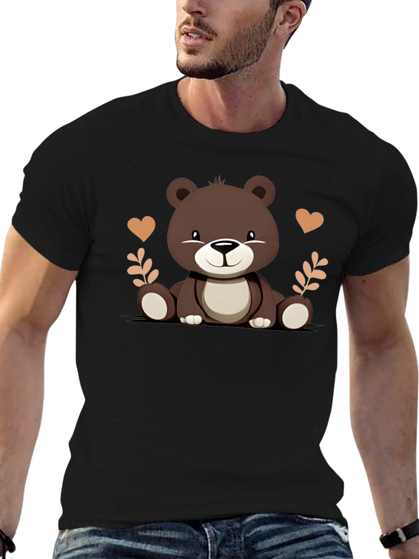 Cute Bear Graphic Tee - Soft Cotton Comfort