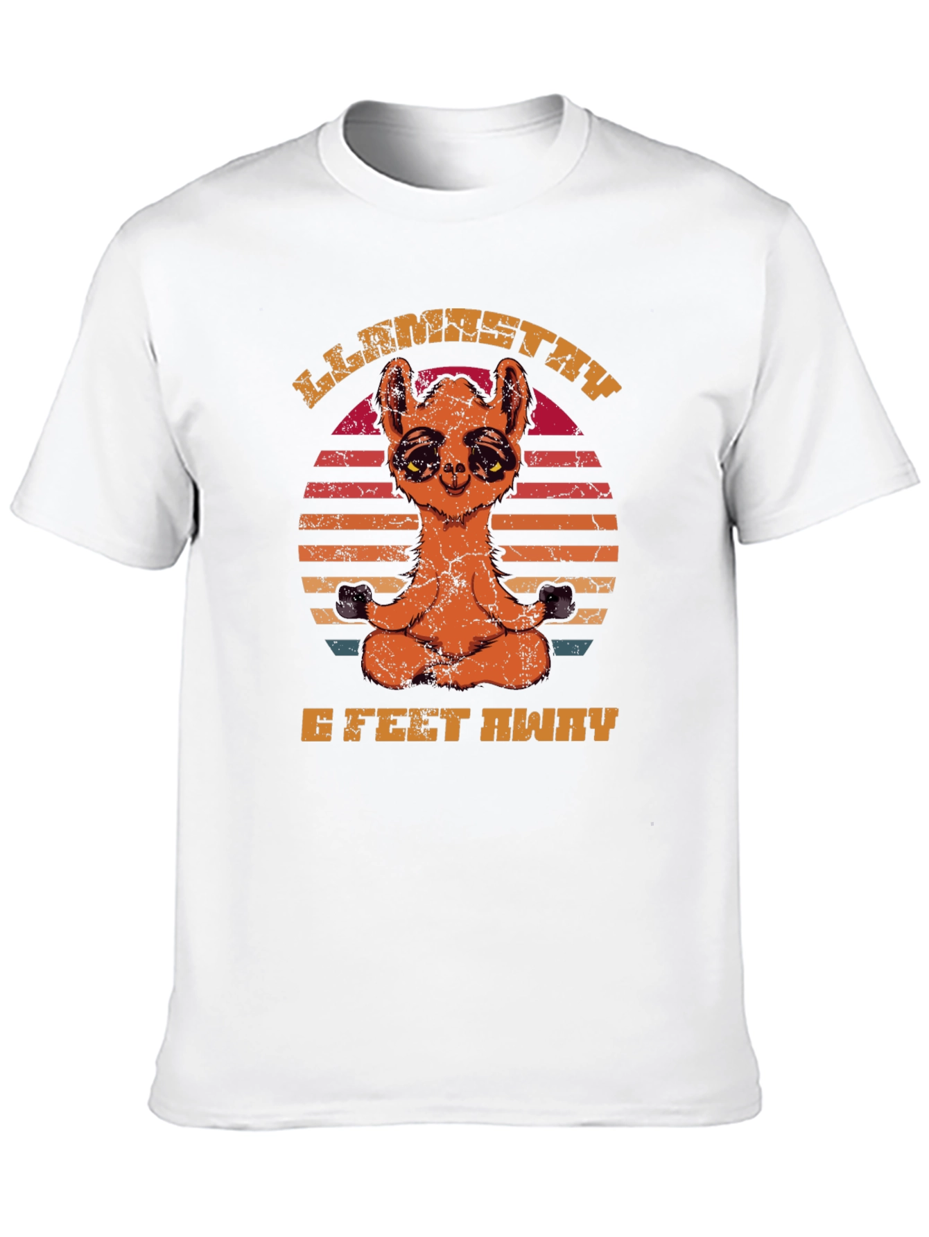 Llamastay 6 Feet Away Funny T-Shirt