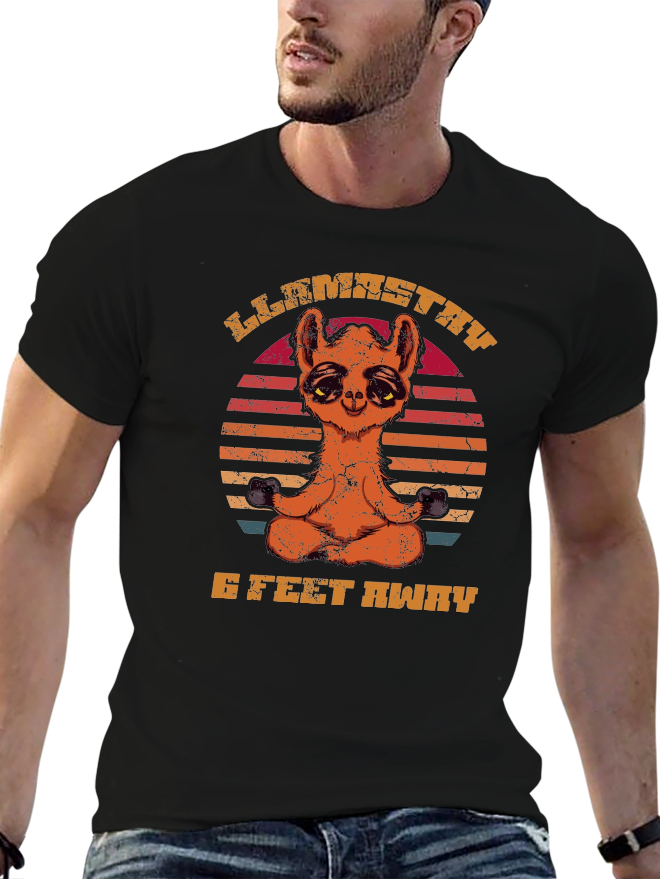 Llamastay 6 Feet Away Funny T-Shirt