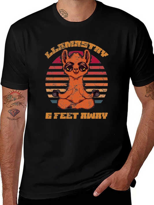 Llamastay 6 Feet Away Funny T-Shirt