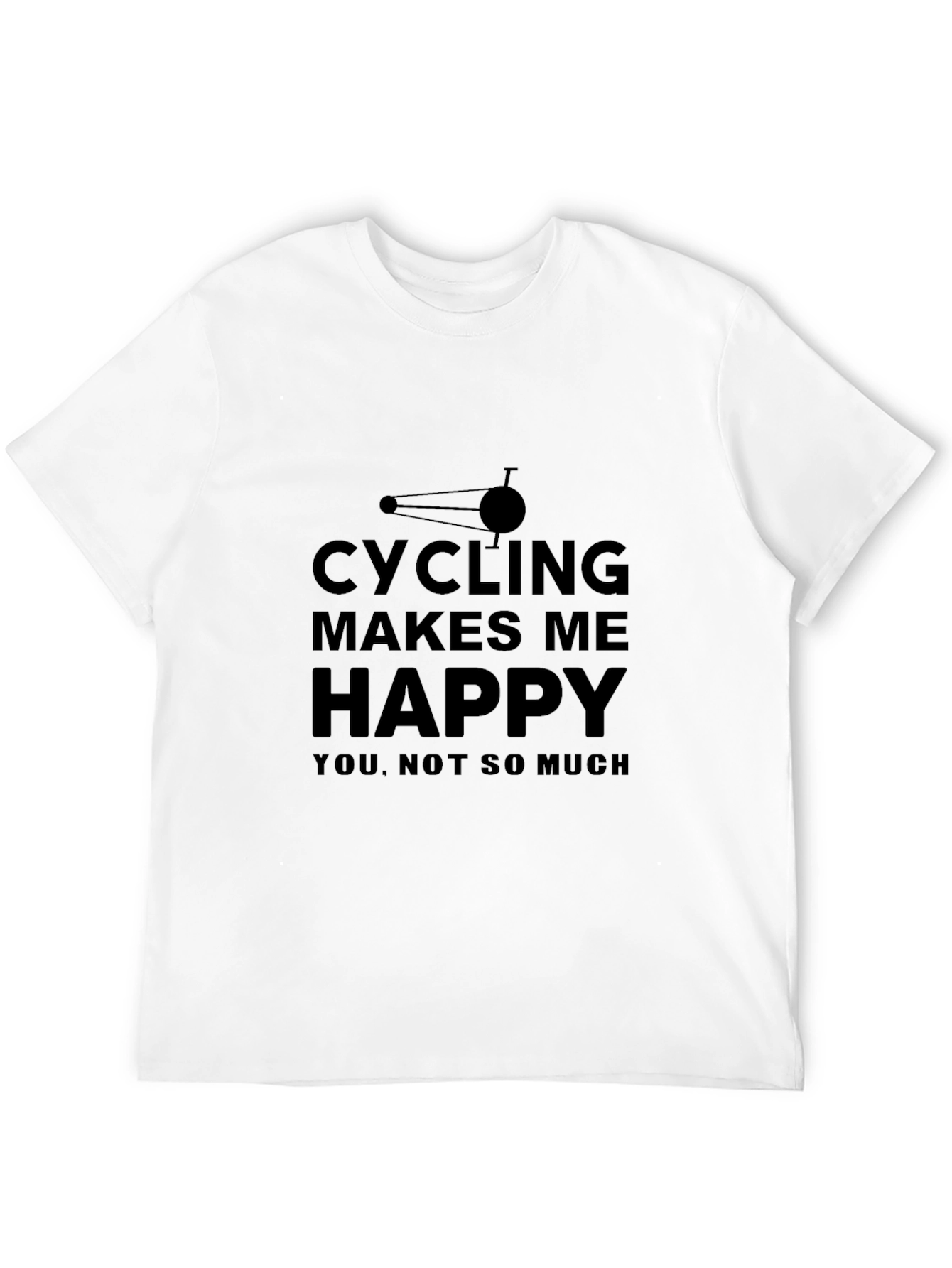 Cycling Makes Me Happy Black T-Shirt