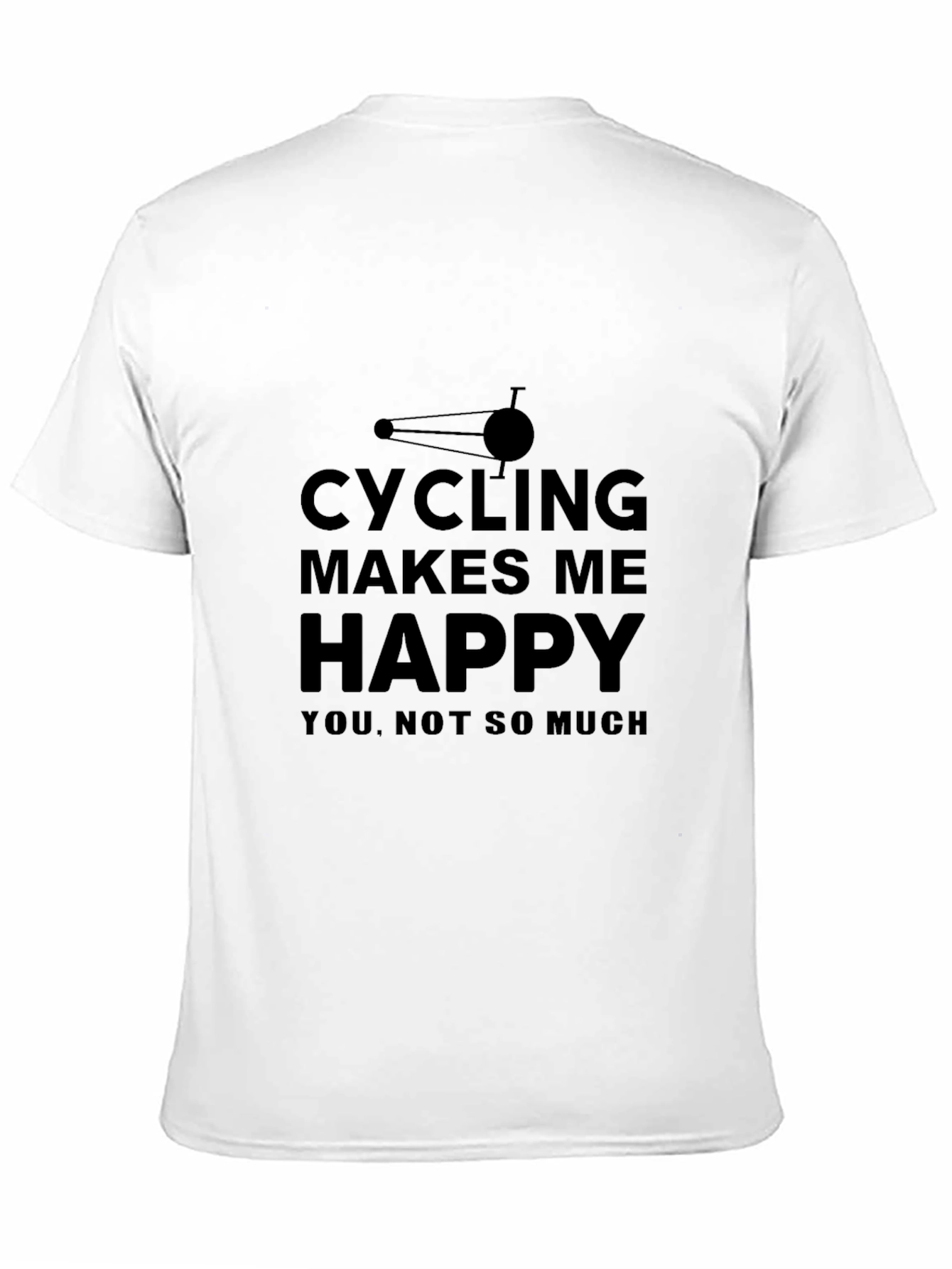 Cycling Makes Me Happy Black T-Shirt
