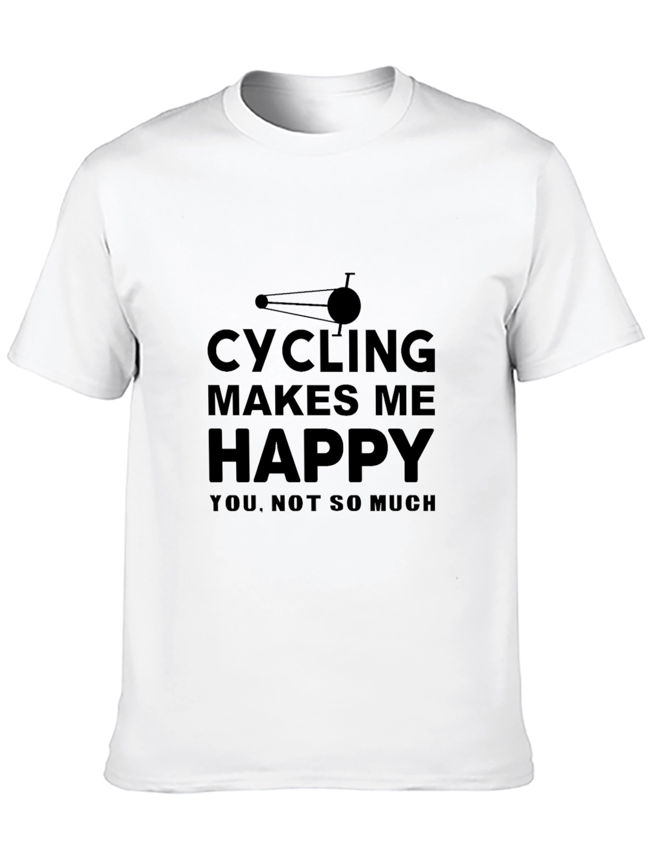 Cycling Makes Me Happy Black T-Shirt