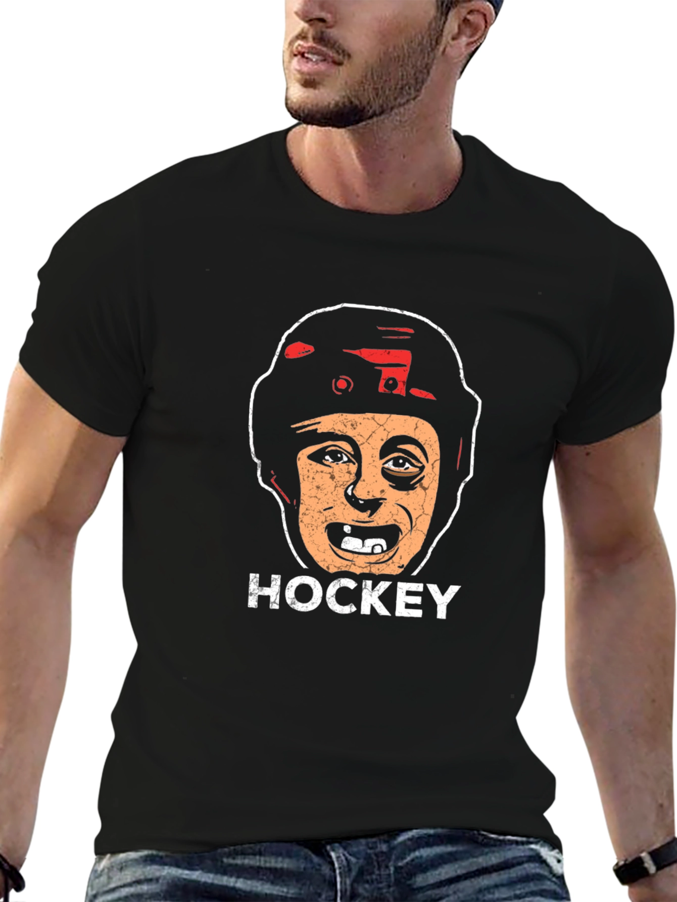 Hockey Player Graphic T-Shirt