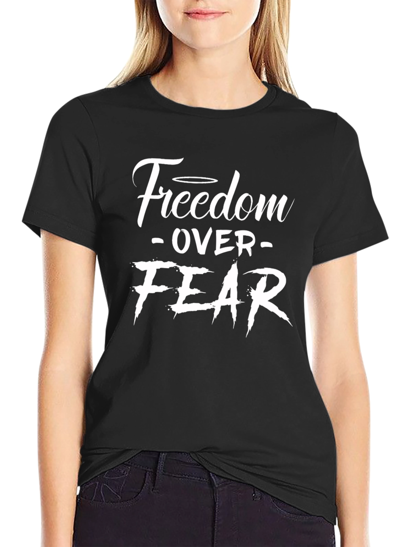 Freedom Over Fear Graphic Tee - Black