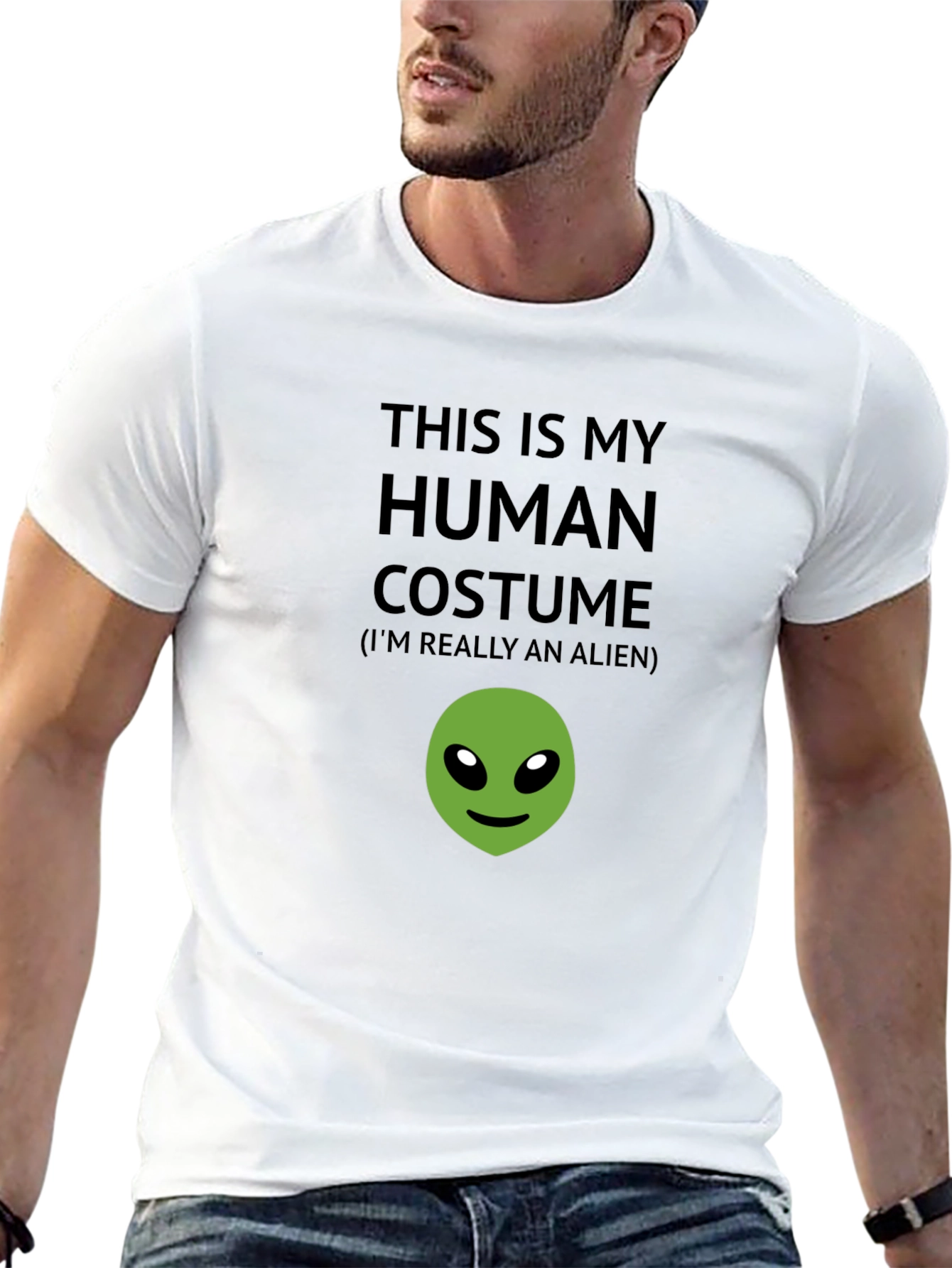 Human Costume Alien T-Shirt - Funny Novelty Tee