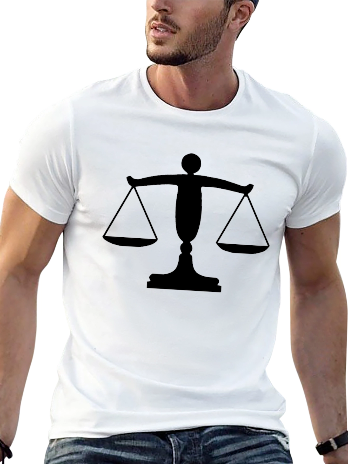 Scales of Justice Graphic Tee - Black Cotton T-Shirt