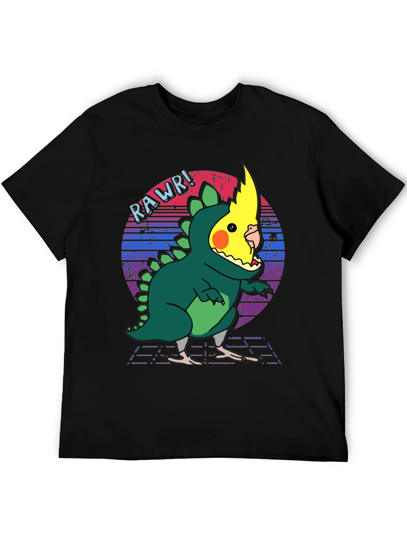 Retro Rawr! Parrot Dinosaur T-Shirt