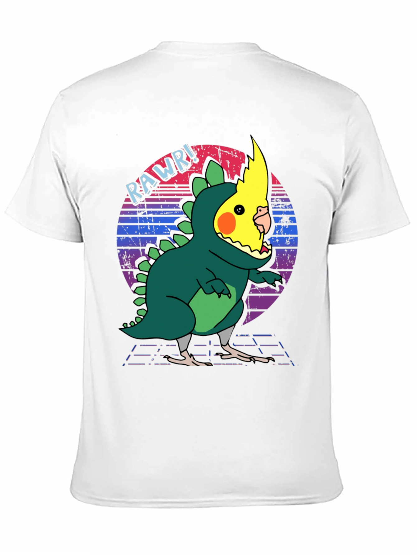 Retro Rawr! Parrot Dinosaur T-Shirt