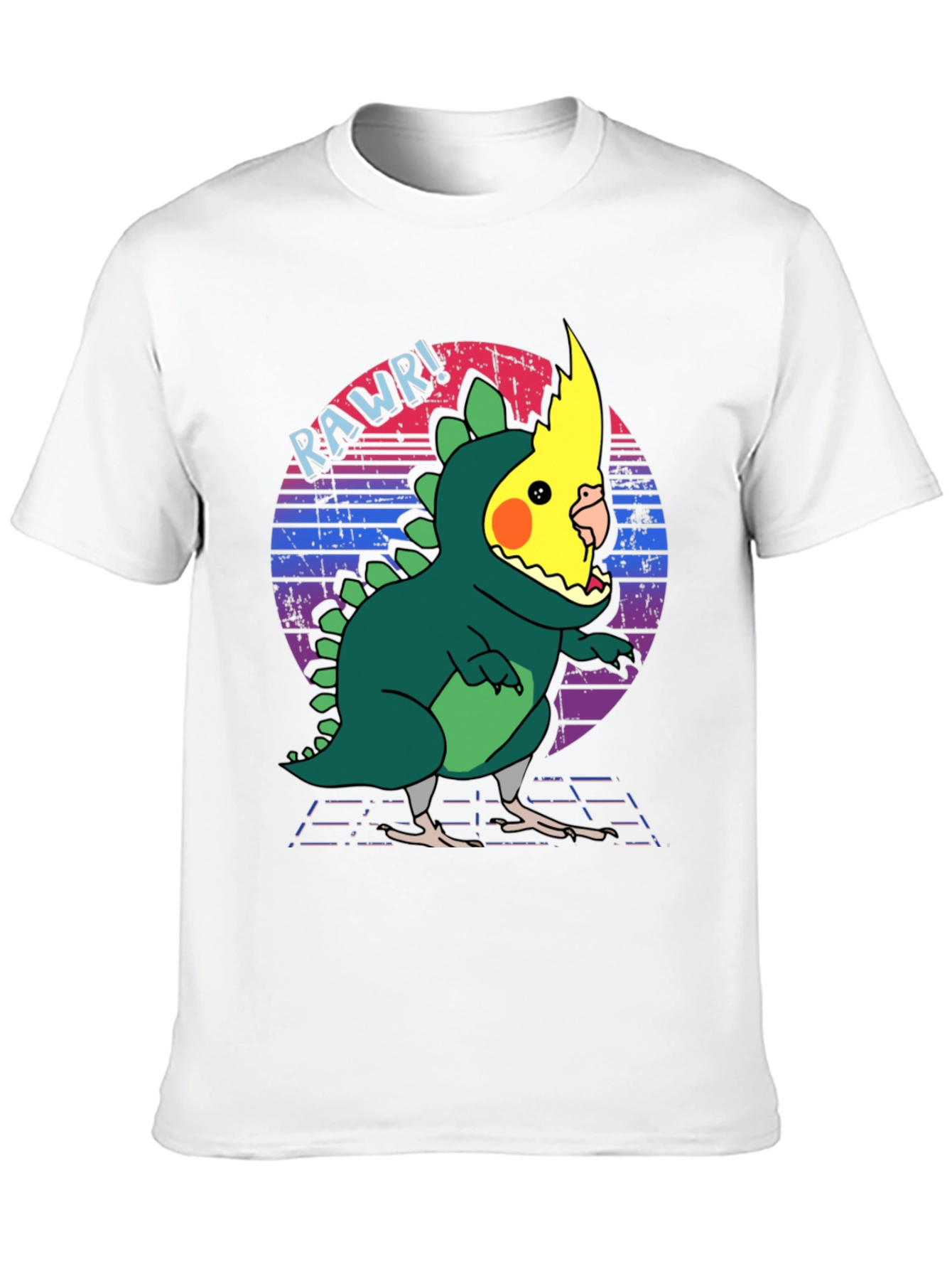 Retro Rawr! Parrot Dinosaur T-Shirt