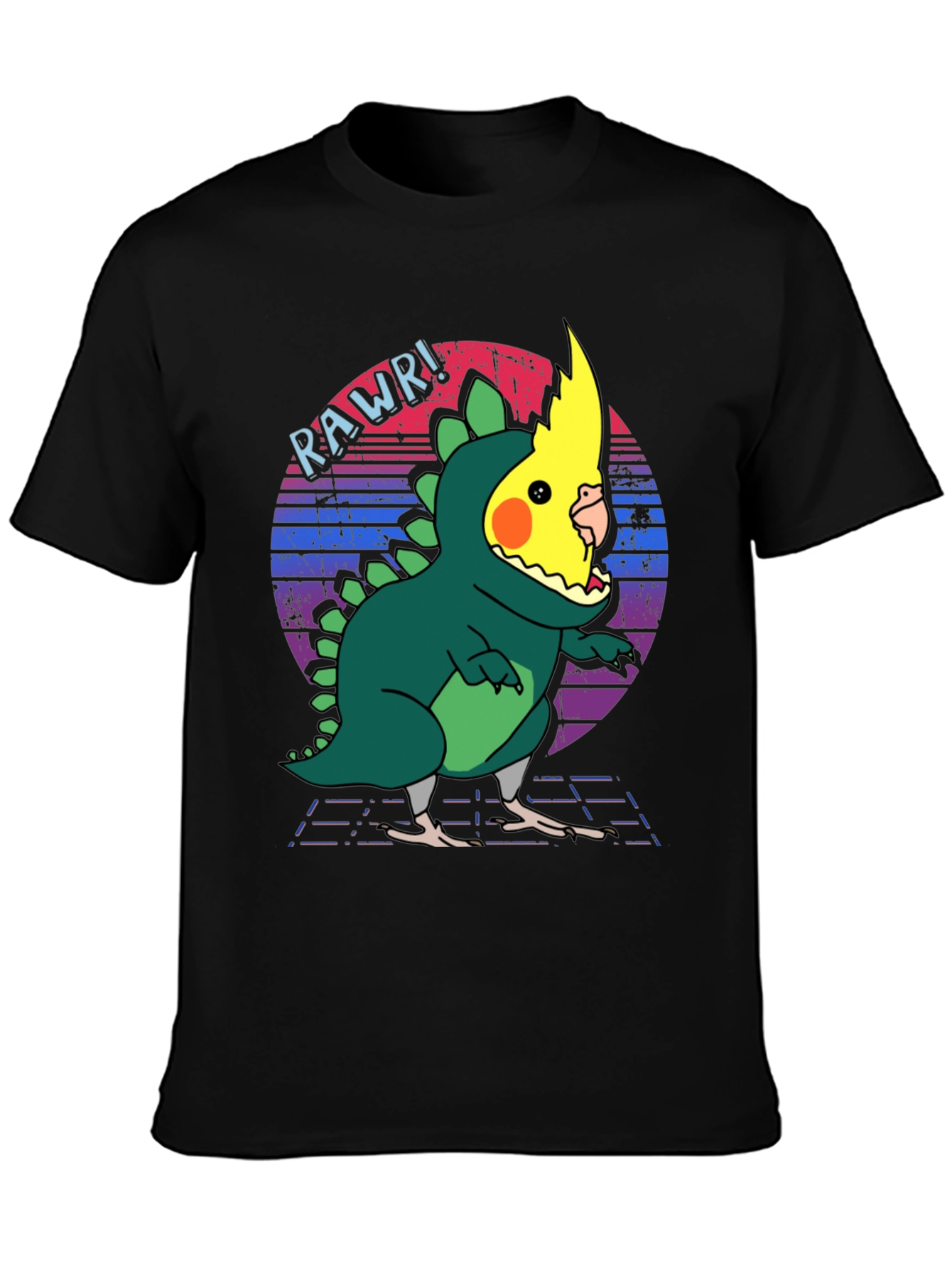 Retro Rawr! Parrot Dinosaur T-Shirt