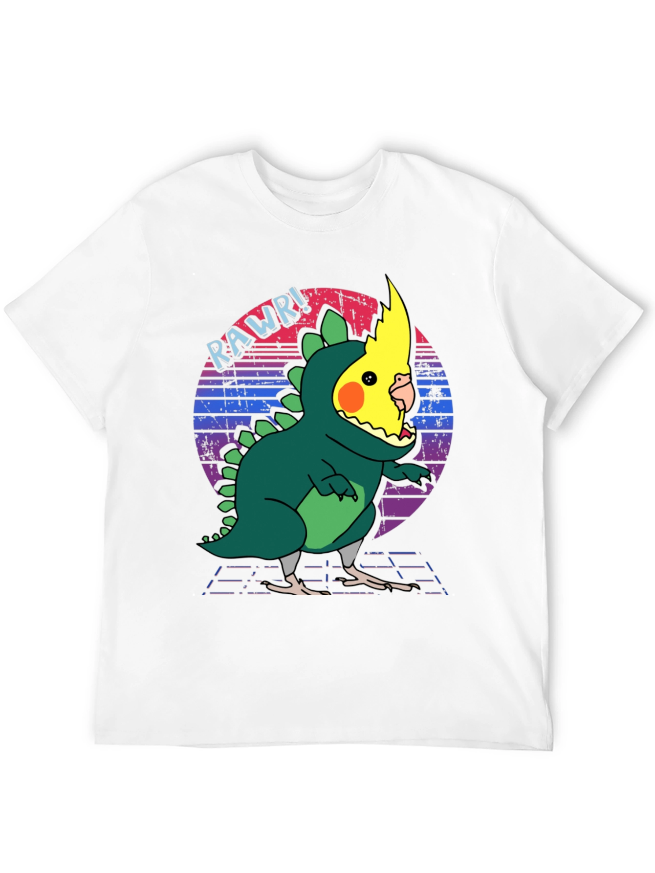 Retro Rawr! Parrot Dinosaur T-Shirt