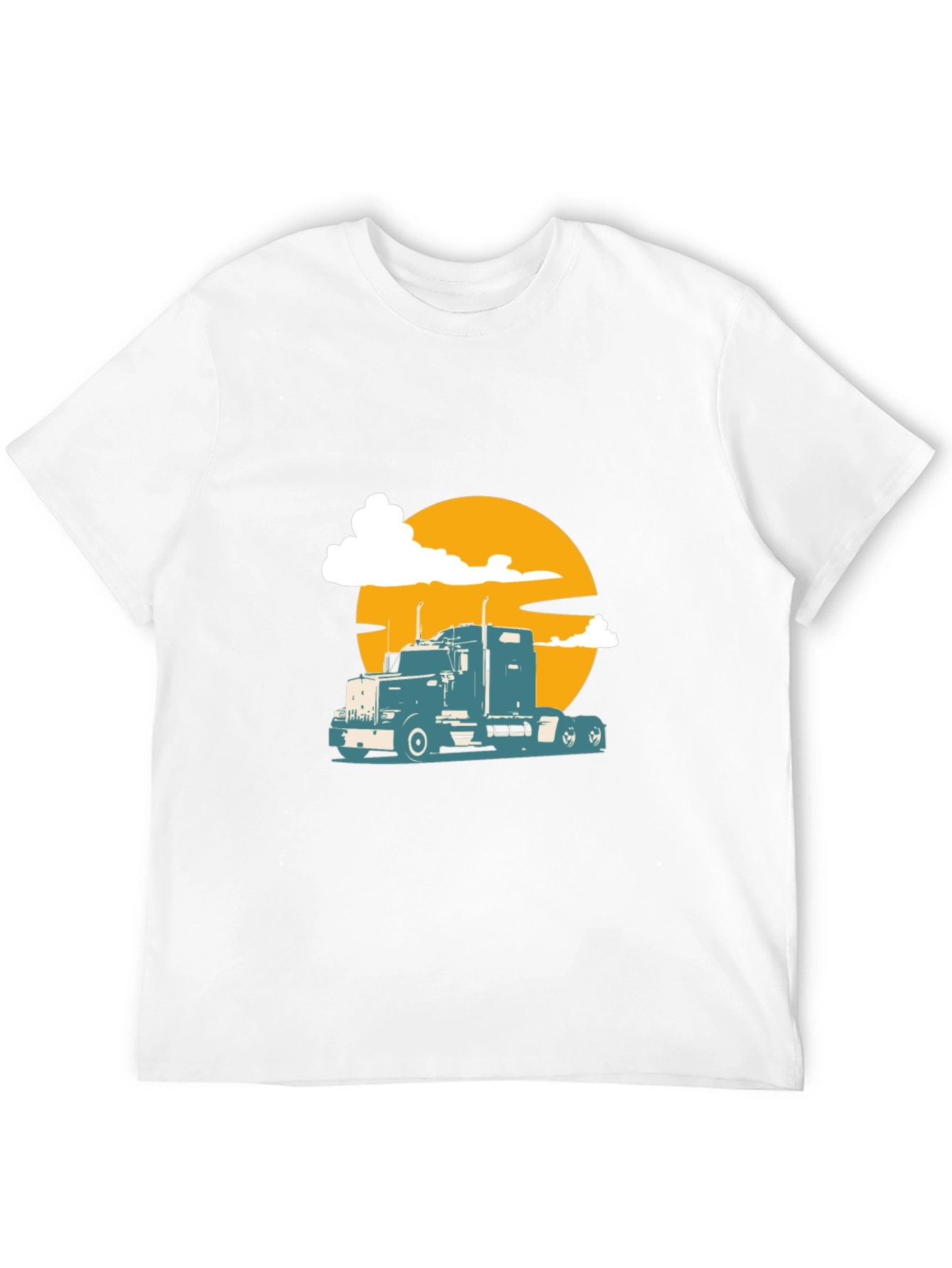 Trucker Sunset Tee - Black Graphic T-Shirt
