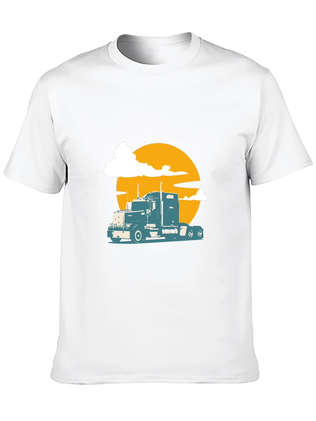 Trucker Sunset Tee - Black Graphic T-Shirt