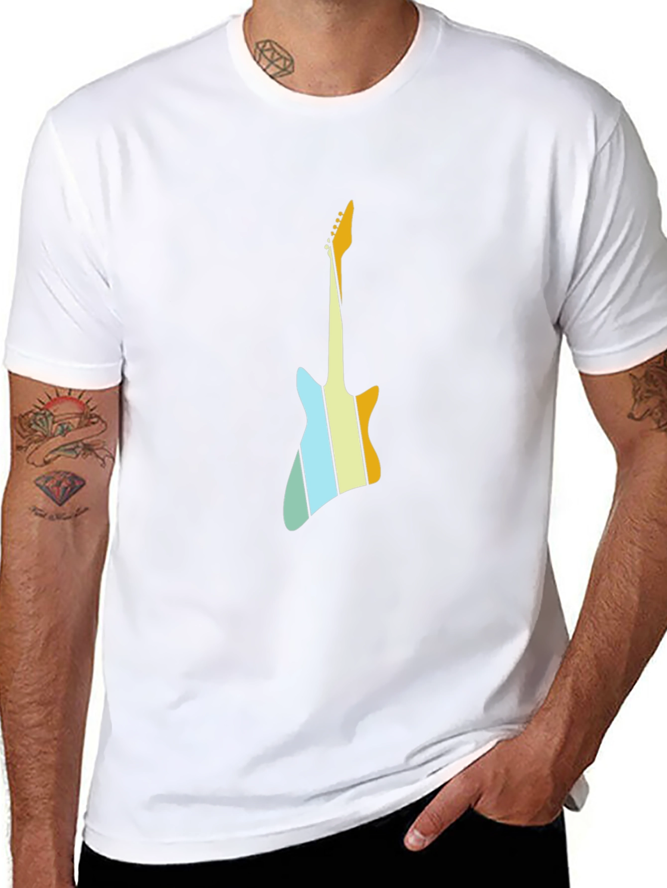 Retro Guitar T-Shirt - Black Graphic Tee
