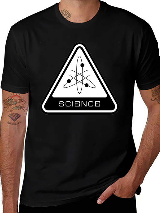 Science Atom Graphic Black T-Shirt