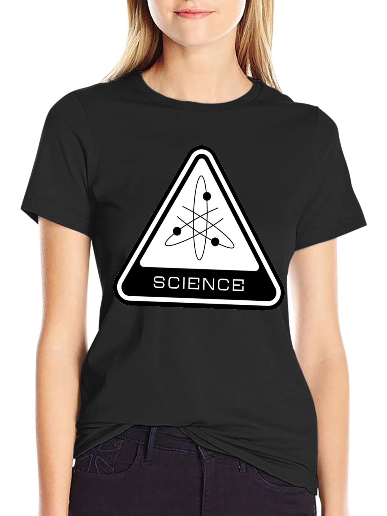 Science Atom Graphic Black T-Shirt