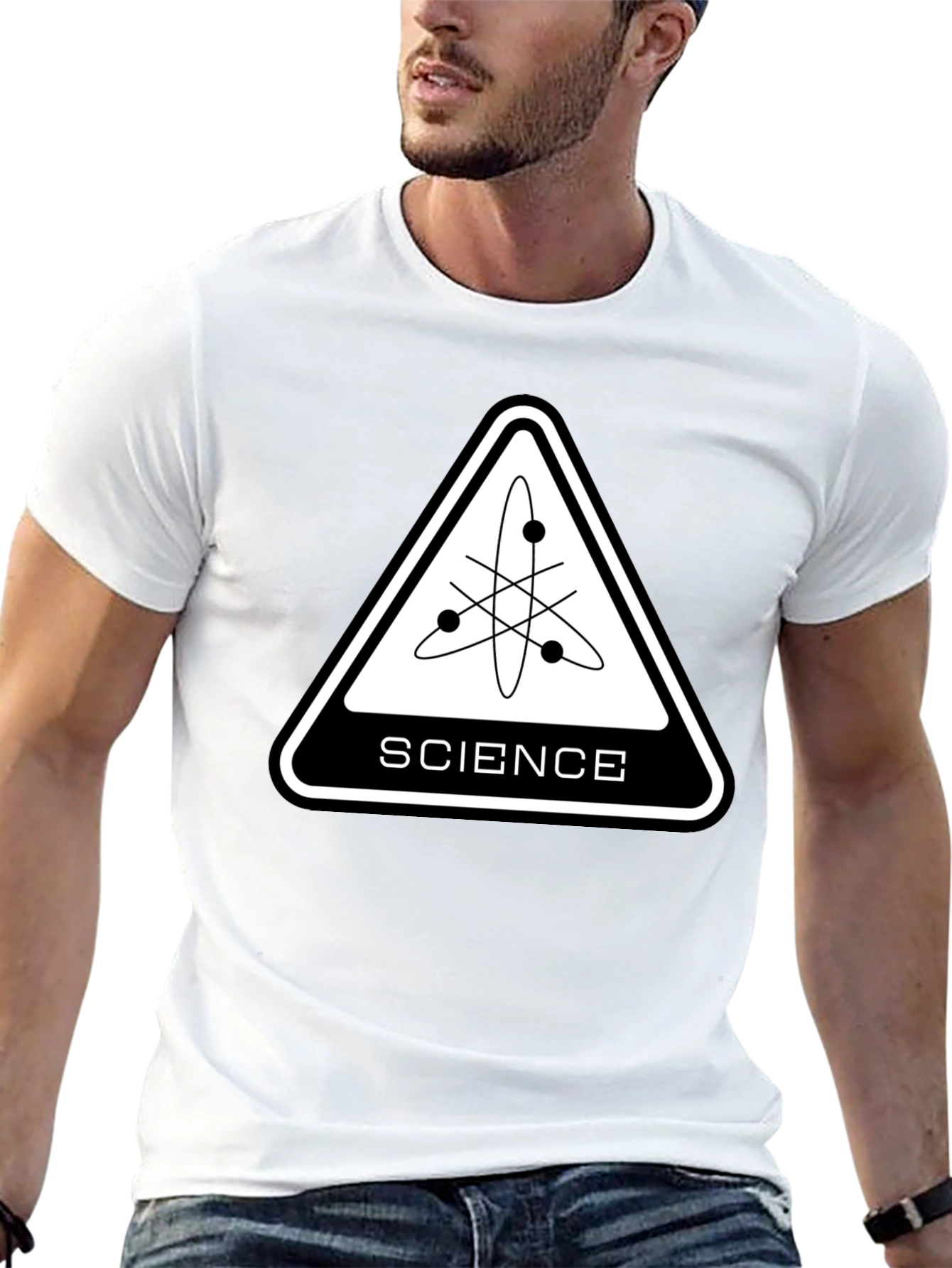 Science Atom Graphic Black T-Shirt