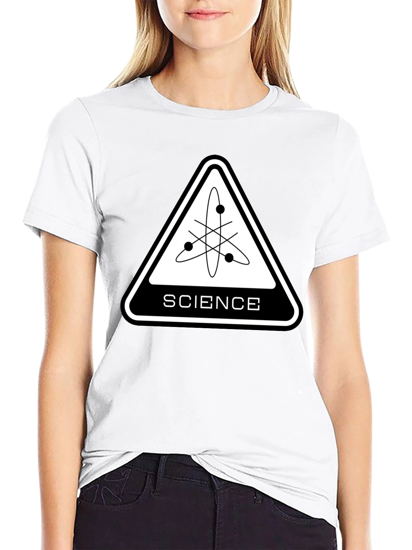 Science Atom Graphic Black T-Shirt
