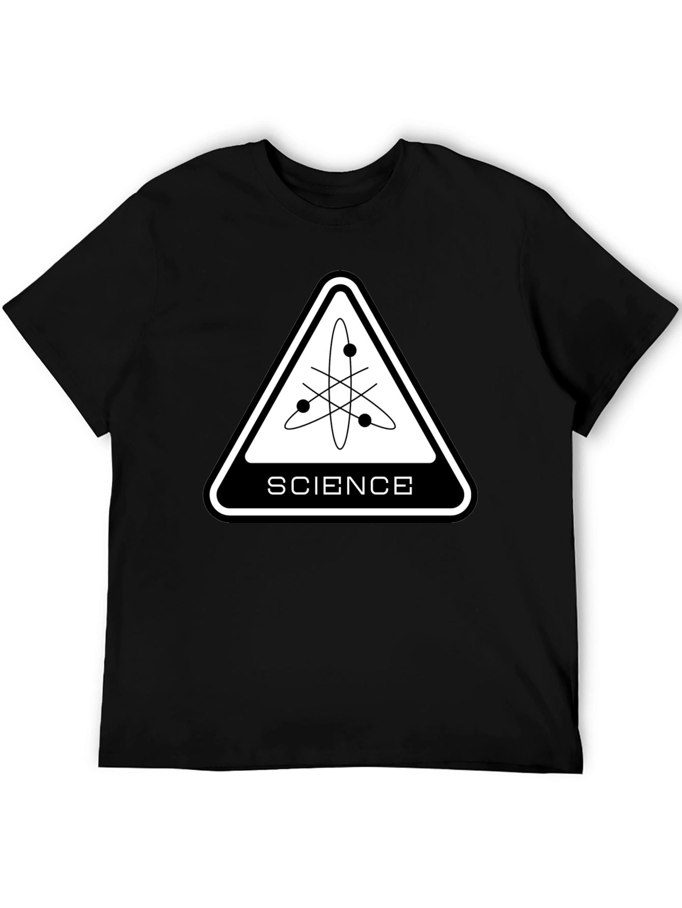 Science Atom Graphic Black T-Shirt