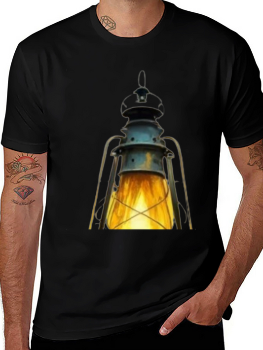 Vintage Lantern Graphic Tee - Classic Style