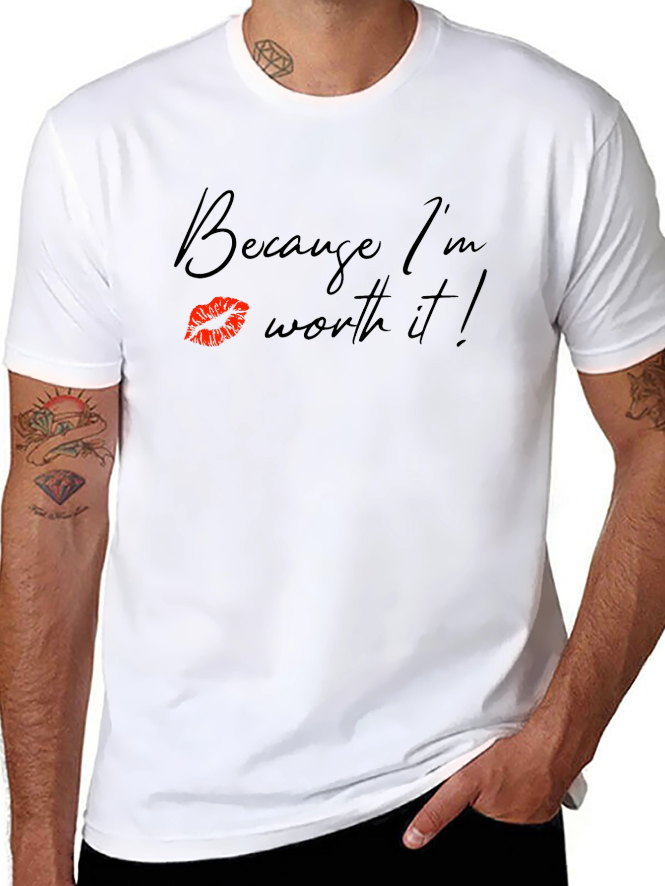 Because Im Worth It! Black Graphic Tee