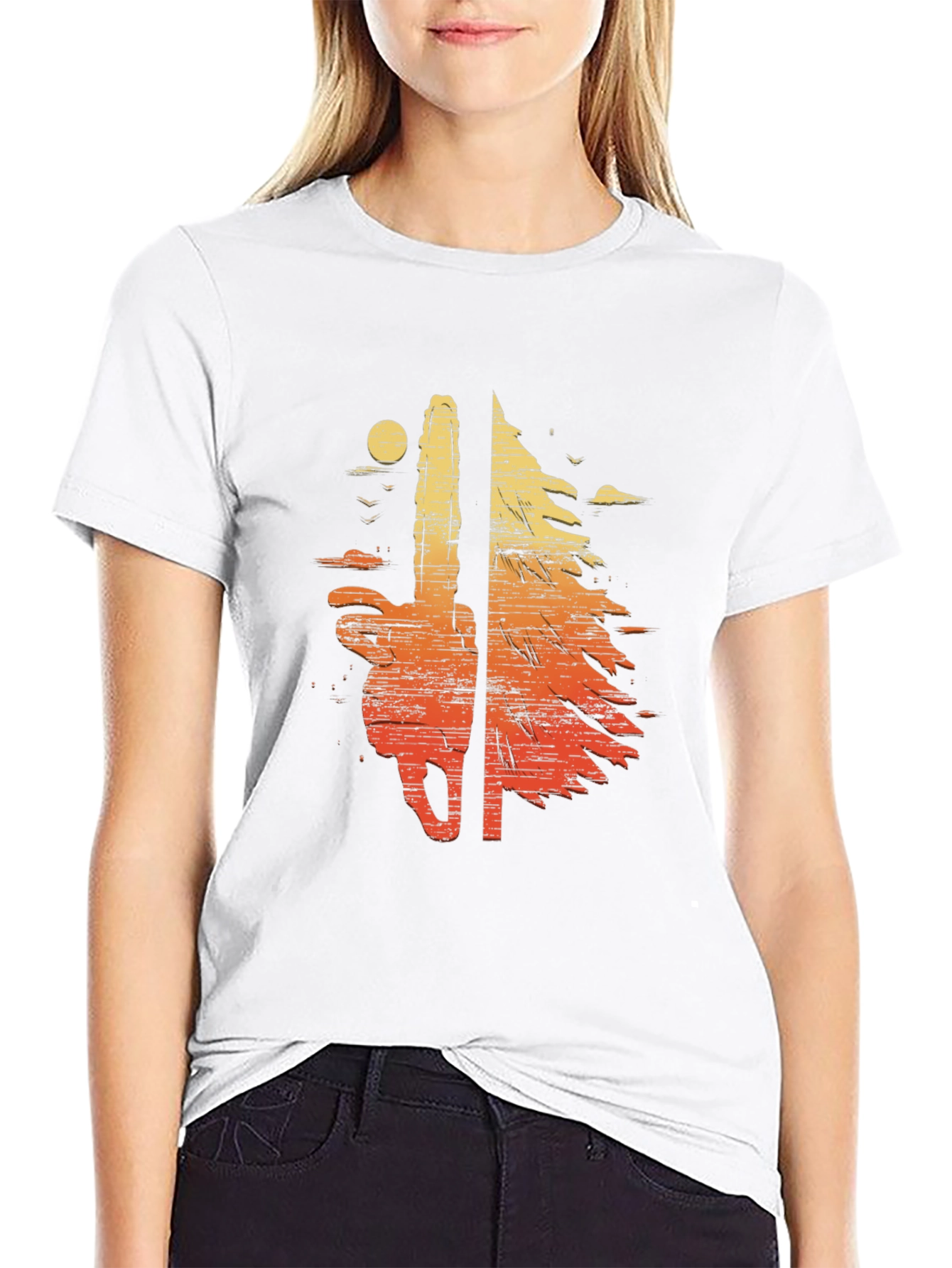 Chainsaw Sunset Graphic T-Shirt