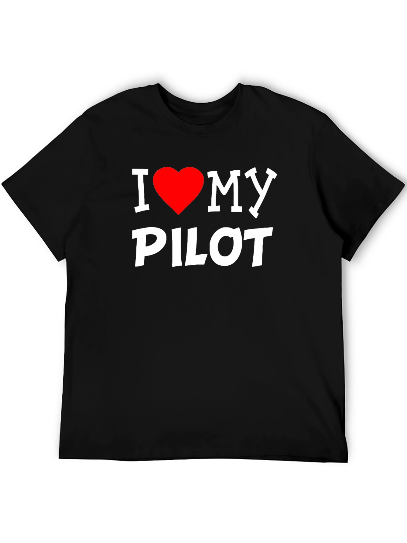 I Heart My Pilot Tee - Black Graphic T-Shirt