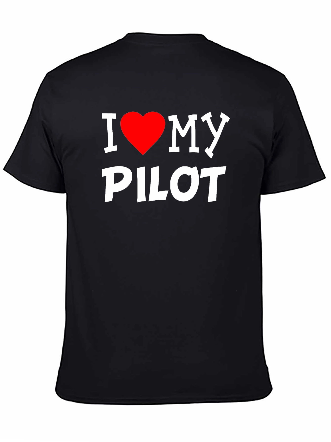 I Heart My Pilot Tee - Black Graphic T-Shirt