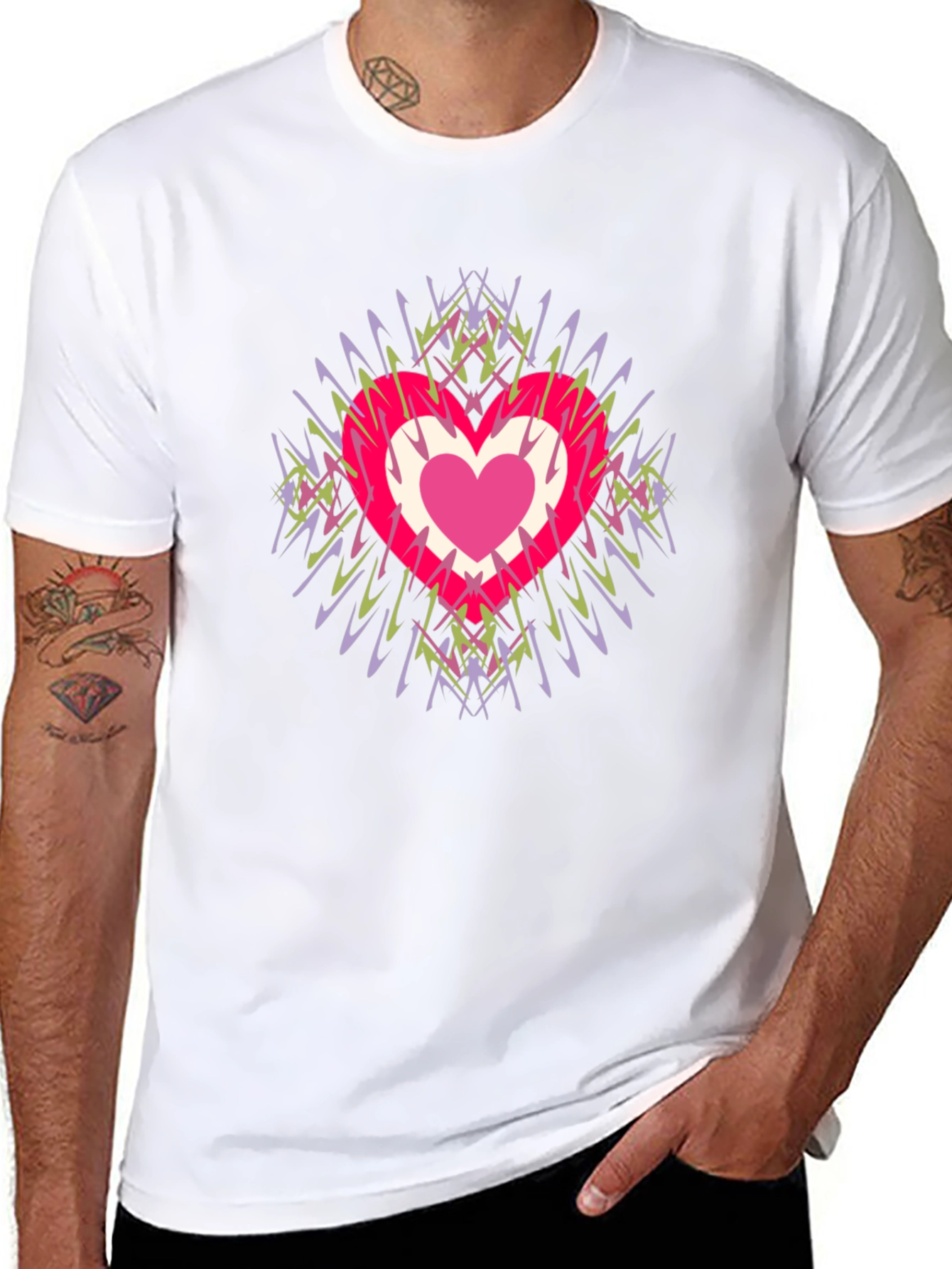 Heart Burst Graphic Tee - Stylish Comfort