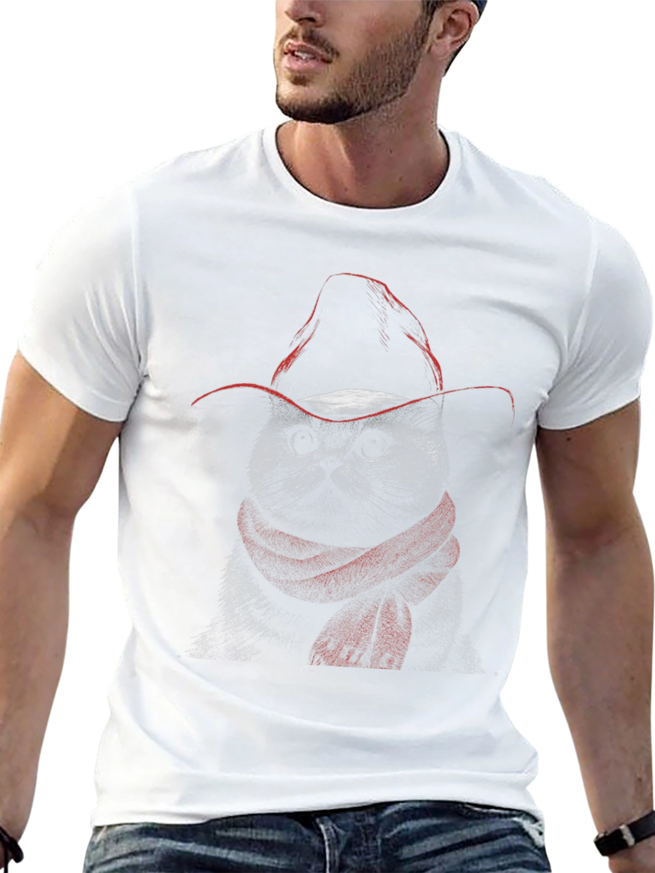Cool Cat Cowboy T-Shirt - Unisex