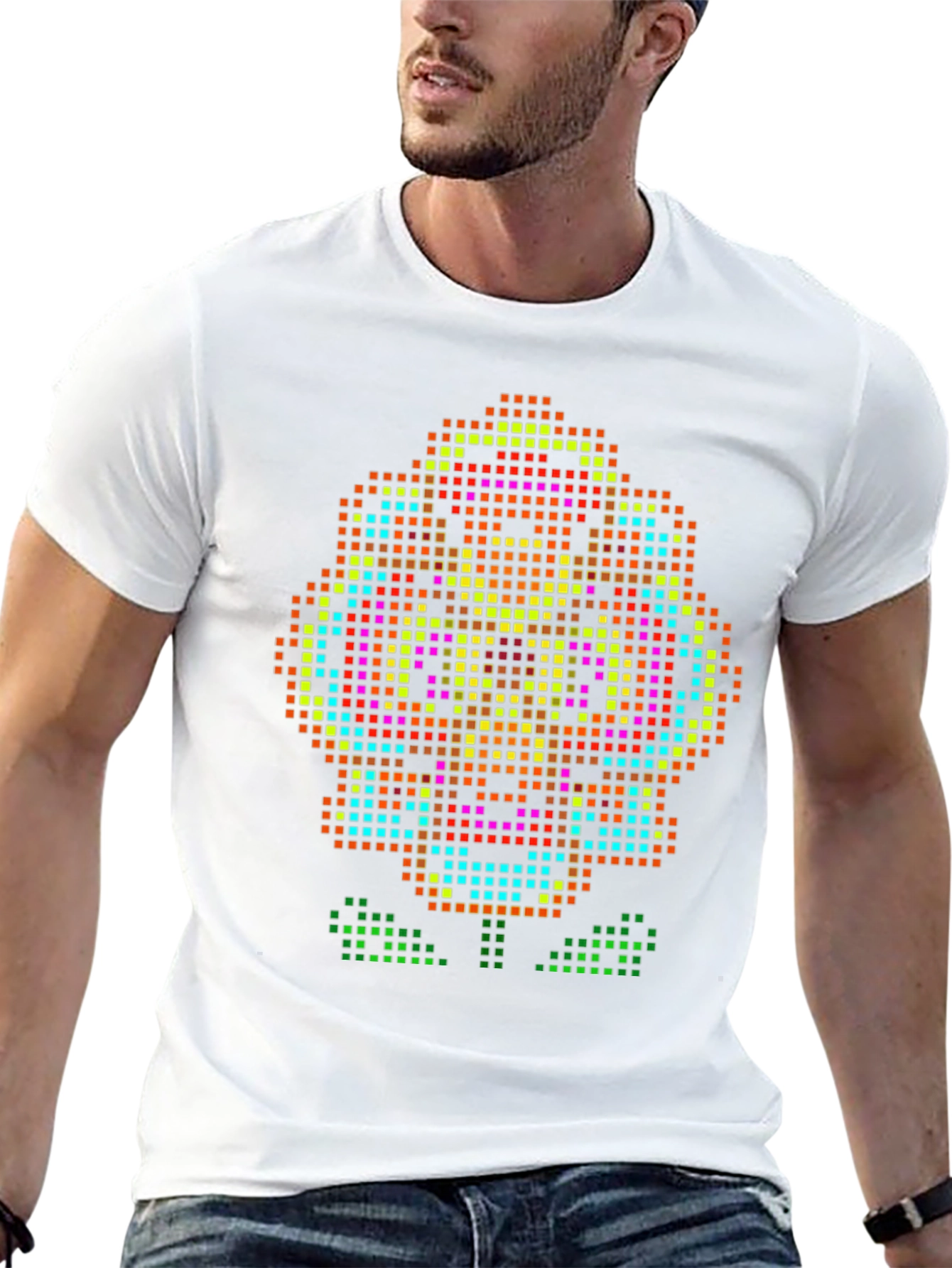 Pixel Art Flower T-Shirt - Retro Gaming Style Tee