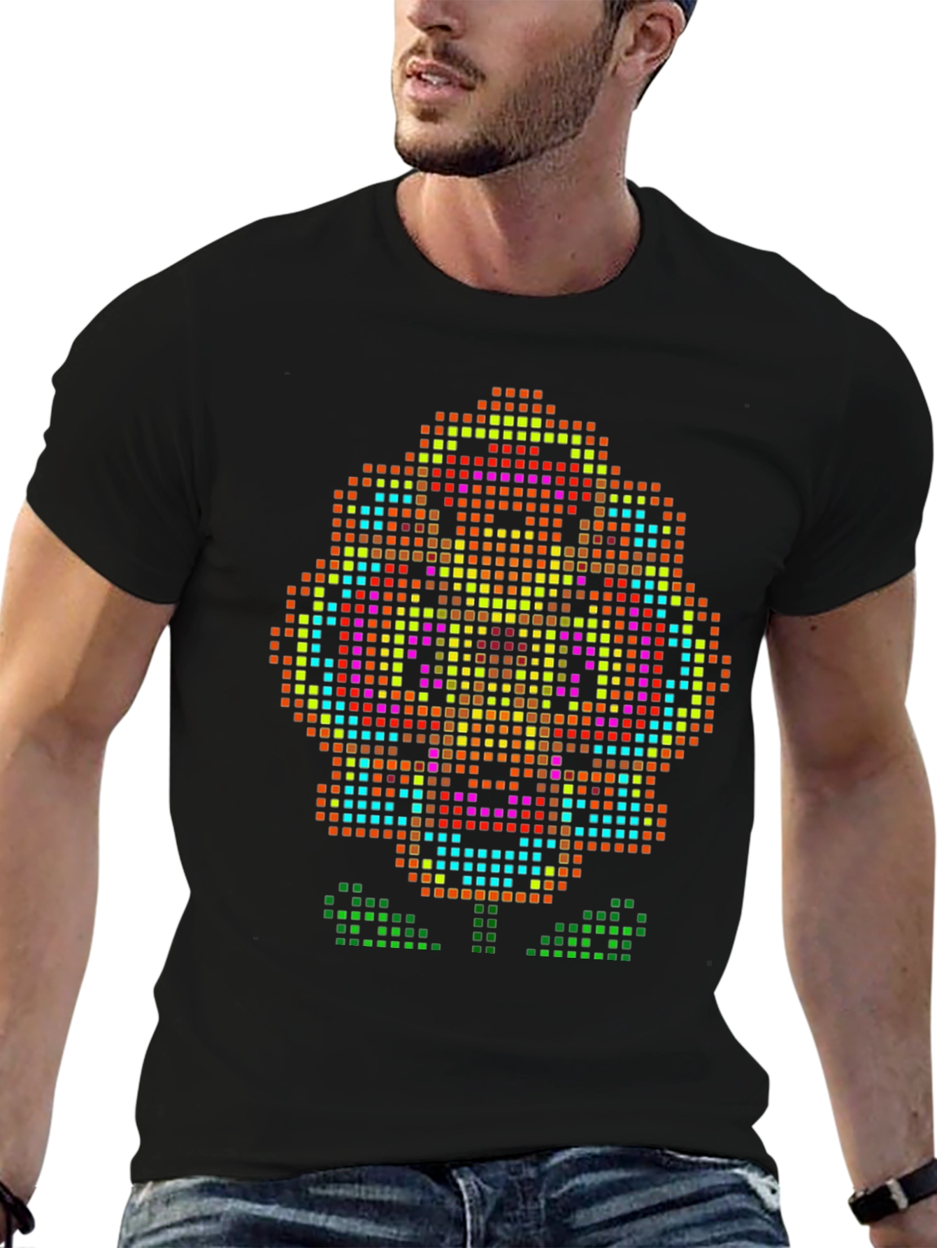 Pixel Art Flower T-Shirt - Retro Gaming Style Tee