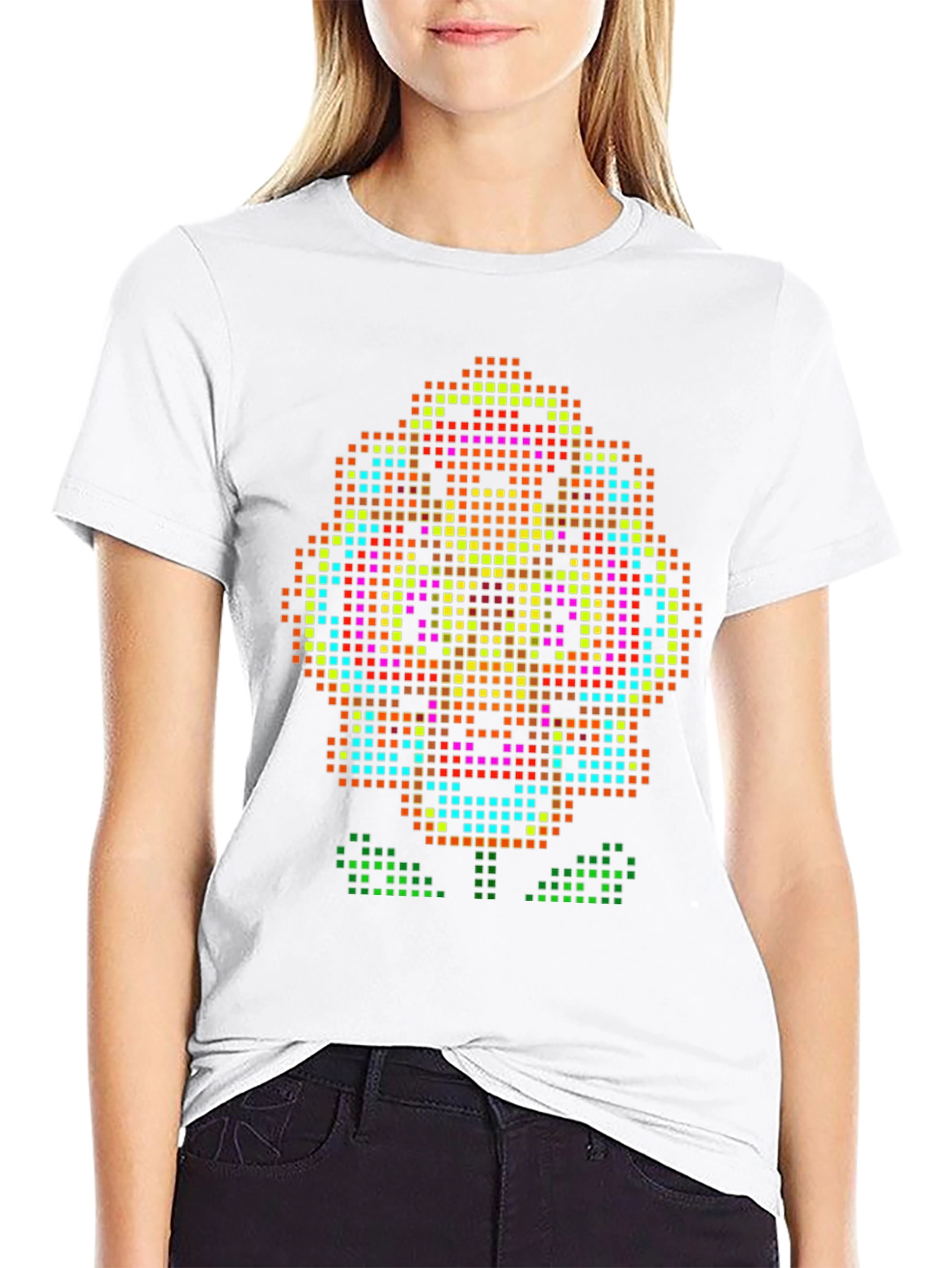 Pixel Art Flower T-Shirt - Retro Gaming Style Tee